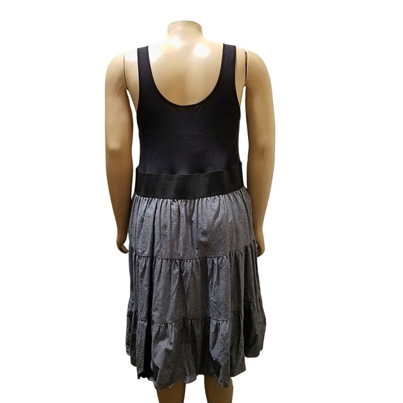 Loop 18 Junior’s Black Gray Sleeveless Cotton Tiered Dress Size 21/23 - Picture 3 of 4
